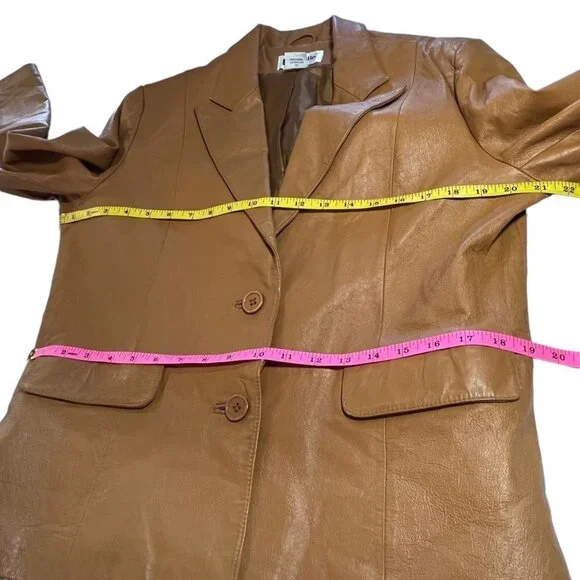 Vintage Bagatelle Leather Mid Century Carmel Tan Jacket Ladies MED